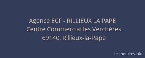 Agence ECF - RILLIEUX LA PAPE