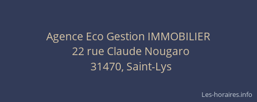 Agence Eco Gestion IMMOBILIER