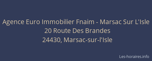 Agence Euro Immobilier Fnaim - Marsac Sur L'Isle