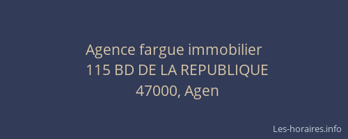 Agence fargue immobilier