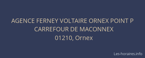 AGENCE FERNEY VOLTAIRE ORNEX POINT P