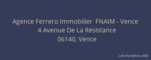 Agence Ferrero Immobilier  FNAIM - Vence