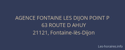 AGENCE FONTAINE LES DIJON POINT P