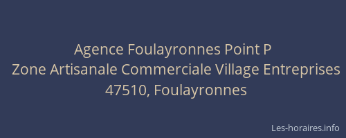 Agence Foulayronnes Point P