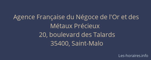 Agence Française du Négoce de l'Or et des Métaux Précieux