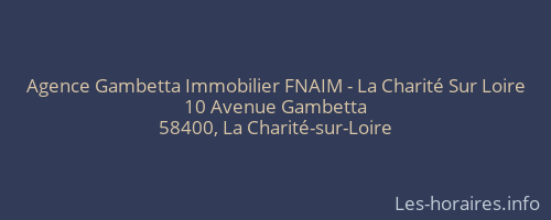 Agence Gambetta Immobilier FNAIM - La Charité Sur Loire
