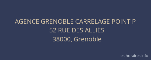 AGENCE GRENOBLE CARRELAGE POINT P