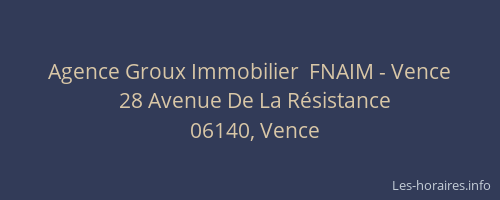Agence Groux Immobilier  FNAIM - Vence
