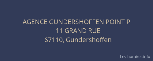 AGENCE GUNDERSHOFFEN POINT P