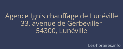 Agence Ignis chauffage de Lunéville