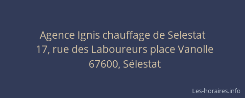 Agence Ignis chauffage de Selestat