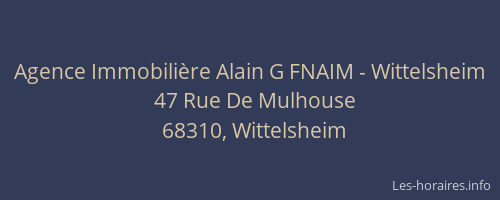 Agence Immobilière Alain G FNAIM - Wittelsheim