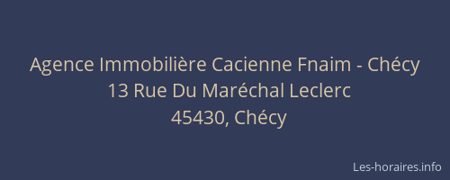 Agence Immobilière Cacienne Fnaim - Chécy