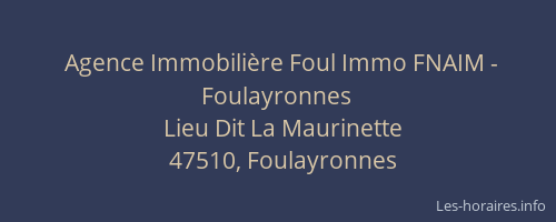 Agence Immobilière Foul Immo FNAIM - Foulayronnes