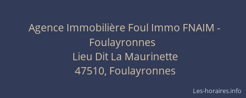 Agence Immobili&egrave;re Foul Immo FNAIM - Foulayronnes