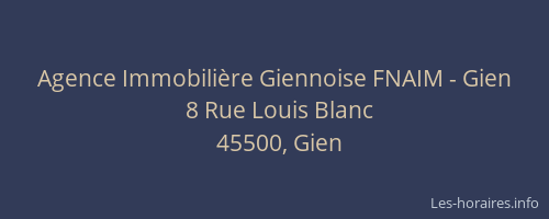 Agence Immobili&egrave;re Giennoise FNAIM - Gien