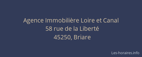 Agence Immobili&egrave;re Loire et Canal