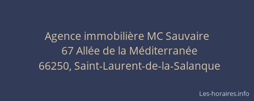Agence immobili&egrave;re MC Sauvaire