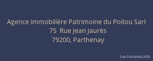 Agence immobili&egrave;re Patrimoine du Poitou Sarl