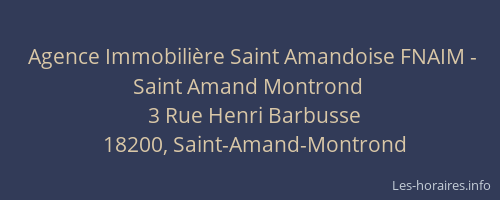 Agence Immobili&egrave;re Saint Amandoise FNAIM - Saint Amand Montrond