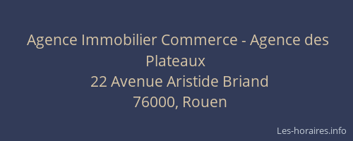 Agence Immobilier Commerce - Agence des Plateaux