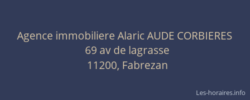 Agence immobiliere Alaric AUDE CORBIERES