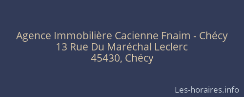 Agence Immobilière Cacienne Fnaim - Chécy