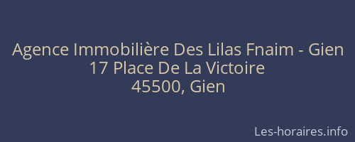 Agence Immobilière Des Lilas Fnaim - Gien