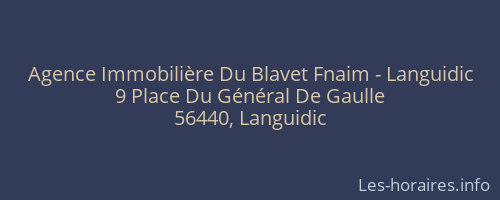 Agence Immobilière Du Blavet Fnaim - Languidic