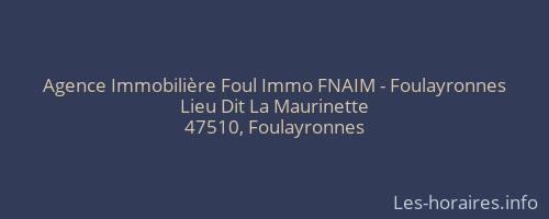 Agence Immobilière Foul Immo FNAIM - Foulayronnes