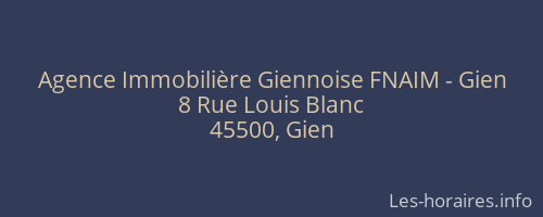 Agence Immobilière Giennoise FNAIM - Gien