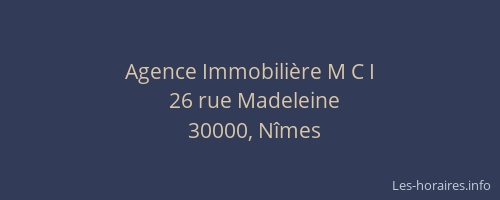 Agence Immobilière M C I