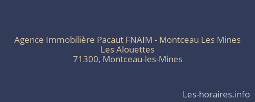Agence Immobilière Pacaut FNAIM - Montceau Les Mines