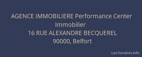 AGENCE IMMOBILIERE Performance Center Immobilier