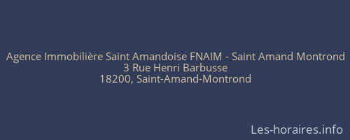 Agence Immobilière Saint Amandoise FNAIM - Saint Amand Montrond