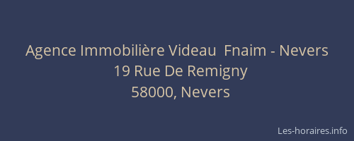 Agence Immobilière Videau  Fnaim - Nevers