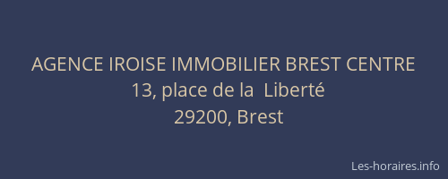 AGENCE IROISE IMMOBILIER BREST CENTRE