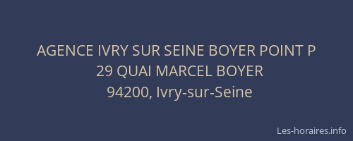 AGENCE IVRY SUR SEINE BOYER POINT P