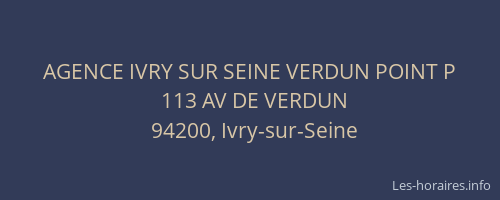 AGENCE IVRY SUR SEINE VERDUN POINT P