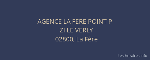 AGENCE LA FERE POINT P
