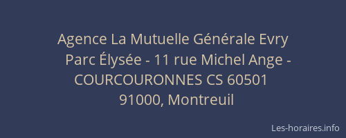 Agence La Mutuelle Générale Evry