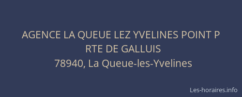 AGENCE LA QUEUE LEZ YVELINES POINT P