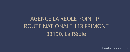 AGENCE LA REOLE POINT P