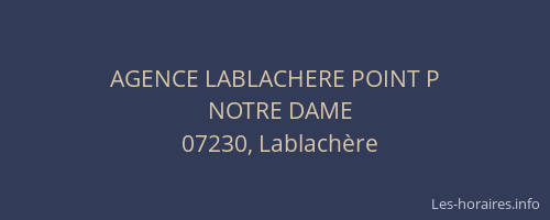 AGENCE LABLACHERE POINT P