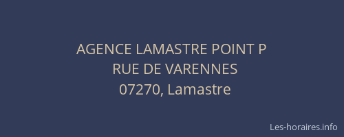 AGENCE LAMASTRE POINT P