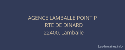 AGENCE LAMBALLE POINT P