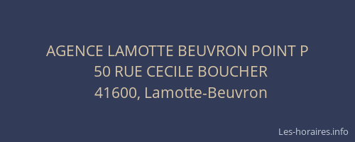 AGENCE LAMOTTE BEUVRON POINT P