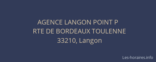 AGENCE LANGON POINT P