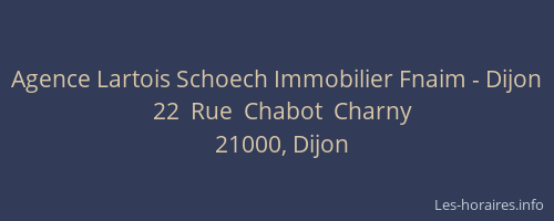 Agence Lartois Schoech Immobilier Fnaim - Dijon