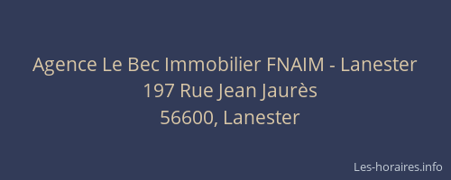 Agence Le Bec Immobilier FNAIM - Lanester